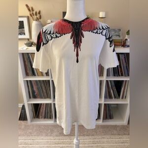 Marcelo Burlon County of Milan Size Large White Cotton Icon Wings Shirt